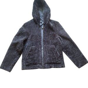 Calafate Shearling Hoodie Jacket Grey sz M